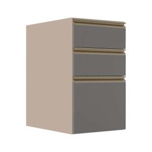 Módulo Balcão 40cm 3 Gavetas 100% MDF Cozinha Modulada Gold J Robel Fendi/Cinza Matte Módulo Balcão 40cm 3 Gavetas 100% MDF Cozinha Modulada Gold J Robel Fendi/Cinza Matte