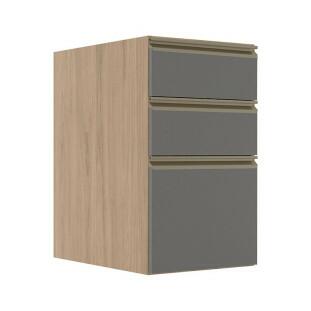 Módulo Balcão 40cm 3 Gavetas 100% MDF Cozinha Modulada Gold Robel Hanover/Cinza