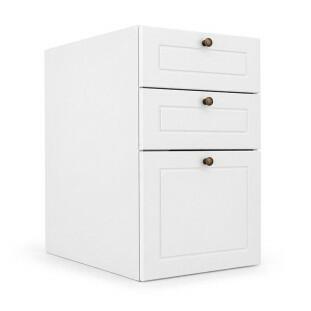 Módulo Balcao 40x68x56cm 3 Gavetas 100% MDF Cozinha Provence Robel Branco/Branco Matte