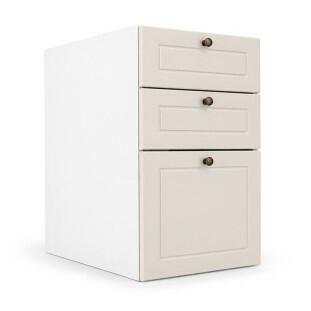Módulo Balcao 40x68x56cm 3 Gavetas 100% MDF Cozinha Provence Robel Branco/Off White Matte