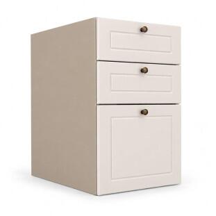 Módulo Balcao 40x68x56cm 3 Gavetas 100% MDF Cozinha Provence Robel Fendi/Off White Matte