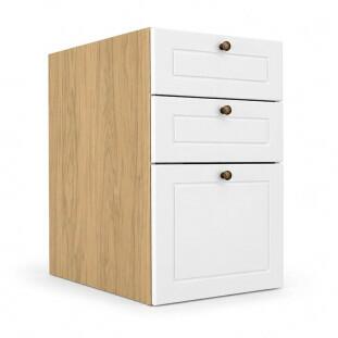 Módulo Balcao 40x68x56cm 3 Gavetas 100% MDF Cozinha Provence Robel Hanover/Branco Matte
