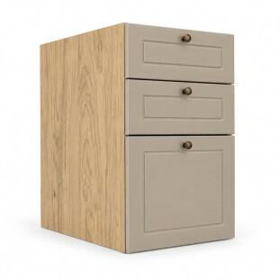 Módulo Balcao 40x68x56cm 3 Gavetas 100% MDF Cozinha Provence Robel Hanover/Fendi Matte