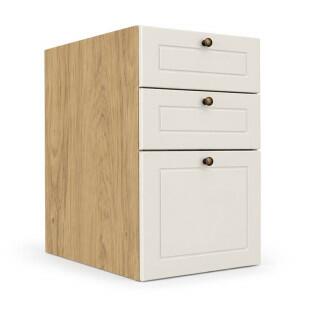 Módulo Balcao 40x68x56cm 3 Gavetas 100% MDF Cozinha Provence Robel Hanover/Off White Matte