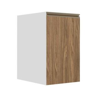 Módulo Balcão 40cm 1 Porta 100% MDF Cozinha Modulada Gold J Robel Branco/Amendoeira BP