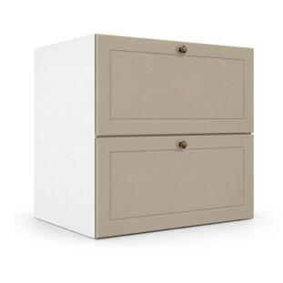 Módulo Balcão 60x68x56cm 2 Gavetas + 1 Gaveta Oculta 100% MDF Cozinha Provence Robel Branco/Fendi Matte