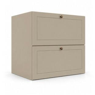 Módulo Balcão 60x68x56cm 2 Gavetas + 1 Gaveta Oculta 100% MDF Cozinha Provence Robel Fendi/Fendi Matte