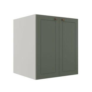 Módulo Balcao 60cm 2 Portas 100% MDF Cozinha Modulada Provence Robel Branco/Salvia Matte