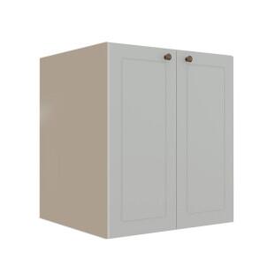 Módulo Balcao 60cm 2 Portas 100% MDF Cozinha Modulada Provence Robel Fendi/Branco Matte