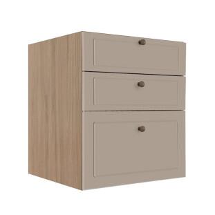 Módulo Balcao 60cm 3 Gavetas 100% MDF Cozinha Modulada Provence Robel Hanover/Fendi Matte