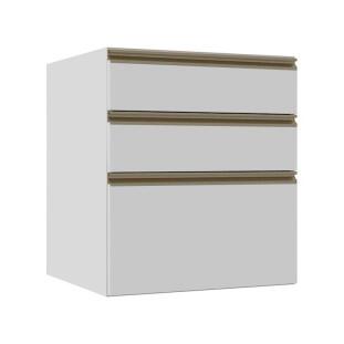 Módulo Balcão 60cm 3 Gavetas 100% MDF Cozinha Modulada Gold J Robel Branco/Branco Matte Módulo Balcão 60cm 3 Gavetas 100% MDF Cozinha Modulada Gold J Robel Branco/Branco Matte