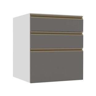 Módulo Balcão 60cm 3 Gavetas 100% MDF Cozinha Modulada Gold J Robel Branco/Cinza Matte Módulo Balcão 60cm 3 Gavetas 100% MDF Cozinha Modulada Gold J Robel Branco/Cinza Matte