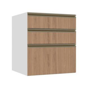 Módulo Balcão 60cm 3 Gavetas 100% MDF Cozinha Modulada Gold J Robel Branco/Hanover Módulo Balcão 60cm 3 Gavetas 100% MDF Cozinha Modulada Gold J Robel Branco/Hanover