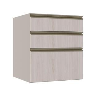 Módulo Balcão 60cm 3 Gavetas 100% MDF Cozinha Modulada Gold Robel Fendi/Aspen