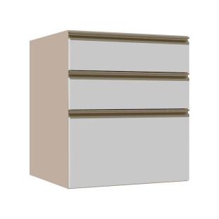 Módulo Balcão 60cm 3 Gavetas 100% MDF Cozinha Modulada Gold J Robel Fendi/Branco Matte Módulo Balcão 60cm 3 Gavetas 100% MDF Cozinha Modulada Gold J Robel Fendi/Branco Matte
