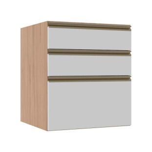 Módulo Balcão 60cm 3 Gavetas 100% MDF Cozinha Modulada Gold J Robel Hanover/Branco Matte Módulo Balcão 60cm 3 Gavetas 100% MDF Cozinha Modulada Gold J Robel Hanover/Branco Matte