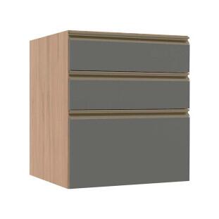 Módulo Balcão 60cm 3 Gavetas 100% MDF Cozinha Modulada Gold J Robel Hanover/Cinza Matte Módulo Balcão 60cm 3 Gavetas 100% MDF Cozinha Modulada Gold J Robel Hanover/Cinza Matte