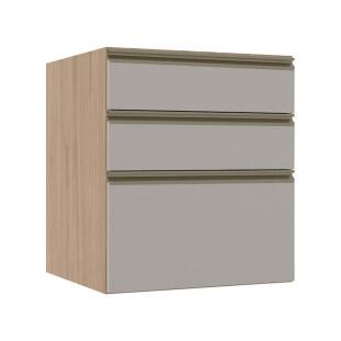 Módulo Balcão 60cm 3 Gavetas 100% MDF Cozinha Modulada Gold Robel Hanover/Fendi