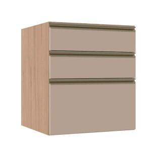 Módulo Balcão 60cm 3 Gavetas 100% MDF Cozinha Modulada Gold J Robel Hanover/Fendi Matte Módulo Balcão 60cm 3 Gavetas 100% MDF Cozinha Modulada Gold J Robel Hanover/Fendi Matte
