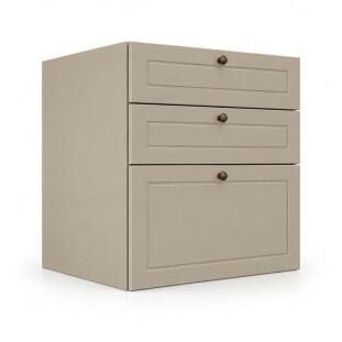 Módulo Balcão 60x68x56cm 3 Gavetas 100% MDF Cozinha Provence Robel Fendi/Fendi Matte