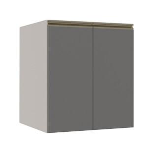 Módulo Balcão 60cm 2 Portas 100% MDF Cozinha Modulada Gold Robel Fendi/Cinza