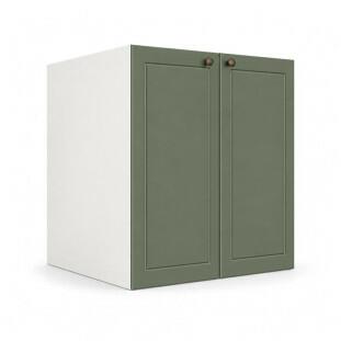 Módulo Balcão 60x68x56cm 2 Portas 100% MDF Cozinha Provence Robel Branco/Salvia Matte