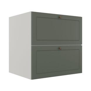 Módulo Balcao 70cm 1 Gaveta 1 Porta Basculante 100% MDF Cozinha Provence Robel Branco/Salvia Matte