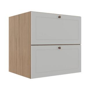Módulo Balcao 70cm 1 Gaveta 1 Porta Basculante 100% MDF Cozinha Provence Robel Hanover/Branco Matte