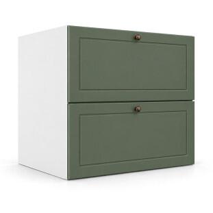 Módulo Balcao 70x68x56cm 1 Gaveta 1 Porta Basculante 100% MDF Cozinha Provence Robel Branco/Salvia Matte