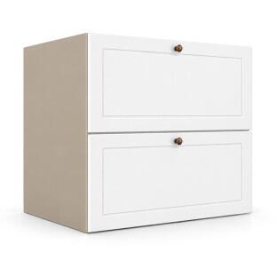 Módulo Balcao 70x68x56cm 1 Gaveta 1 Porta Basculante 100% MDF Cozinha Provence Robel Fendi/Branco Matte