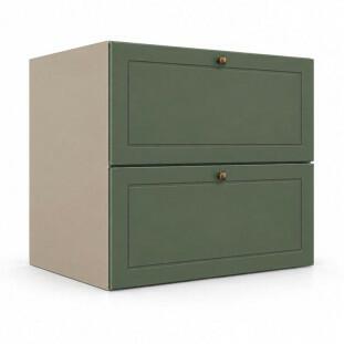 Módulo Balcao 70x68x56cm 1 Gaveta 1 Porta Basculante 100% MDF Cozinha Provence Robel Fendi/Salvia Matte