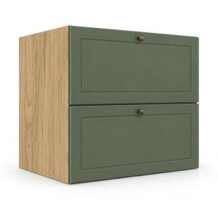 Módulo Balcao 70x68x56cm 1 Gaveta 1 Porta Basculante 100% MDF Cozinha Provence Robel Hanover/Salvia Matte