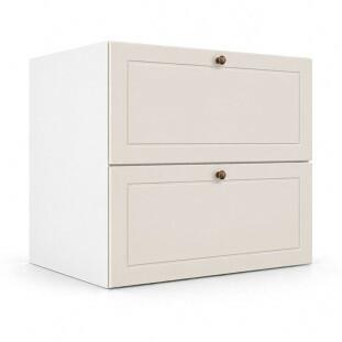 Módulo Balcão 70x68x56cm 2 Gavetas + 1 Gaveta Oculta 100% MDF Cozinha Provence Robel Branco/Off White Matte