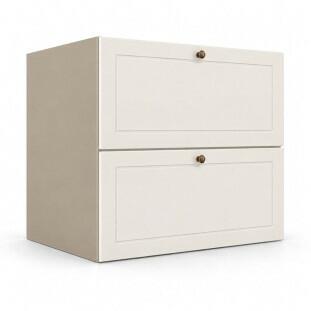 Módulo Balcão 70x68x56cm 2 Gavetas + 1 Gaveta Oculta 100% MDF Cozinha Provence Robel Fendi/Off White Matte