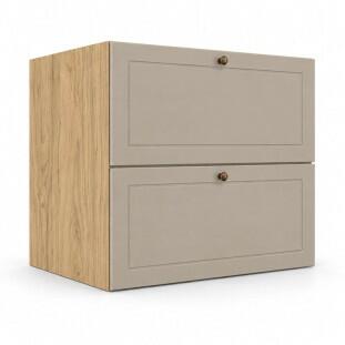 Módulo Balcão 70x68x56cm 2 Gavetas + 1 Gaveta Oculta 100% MDF Cozinha Provence Robel Hanover/Fendi Matte