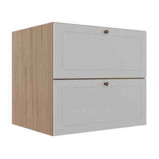 Módulo Balcao 80cm 1 Gaveta 1 Porta Basculante 100% MDF Cozinha Provence Robel Hanover/Branco Matte
