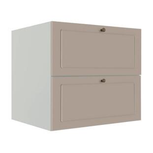 Módulo Balcao 80cm 1 Gaveta 1 Porta Basculante 100% MDF Cozinha Provence Robel Branco/Fendi Matte