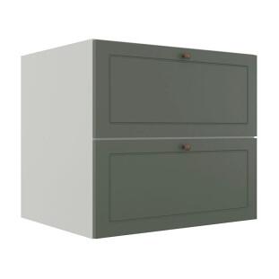 Módulo Balcao 80cm 1 Gaveta 1 Porta Basculante 100% MDF Cozinha Provence Robel Branco/Salvia Matte