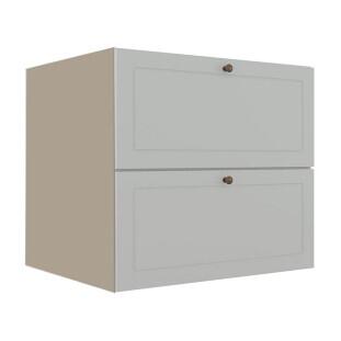 Módulo Balcao 80cm 1 Gaveta 1 Porta Basculante 100% MDF Cozinha Provence Robel Fendi/Branco Matte
