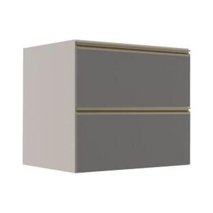 Módulo Balcão 80cm 1 Gaveta 1 Porta Basculante 100% MDF Cozinha Modulada Gold Robel Fendi/Cinza