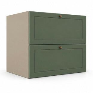 Módulo Balcão 80x68x56cm 1 Gaveta 1 Porta Basculante 100% MDF Cozinha Provence Robel Fendi/Salvia Matte