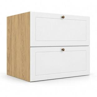 Módulo Balcão 80x68x56cm 1 Gaveta 1 Porta Basculante 100% MDF Cozinha Provence Robel Hanover/Branco Matte