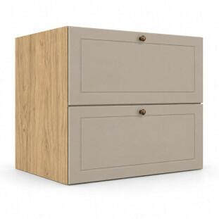 Módulo Balcão 80x68x56cm 1 Gaveta 1 Porta Basculante 100% MDF Cozinha Provence Robel Hanover/Fendi Matte
