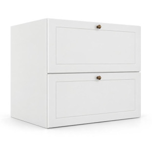 Módulo Balcão 80x68x56cm 2 Gavetas + 1 Gaveta Oculta 100% MDF Cozinha Provence Robel Branco/Branco Matte