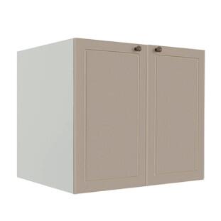 Módulo Balcao 80cm 2 Portas 100% MDF Cozinha Modulada Provence Robel Branco/Fendi Matte