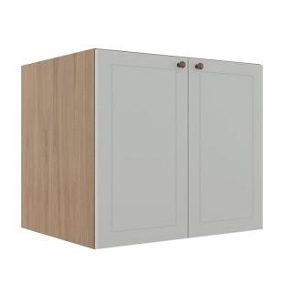 Módulo Balcao 80cm 2 Portas 100% MDF Cozinha Modulada Provence Robel Hanover/Branco Matte