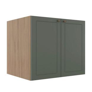 Módulo Balcao 80cm 2 Portas 100% MDF Cozinha Modulada Provence Robel Hanover/Salvia Matte