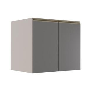 Módulo Balcão 80cm 2 Portas 100% MDF Cozinha Modulada Gold Robel Fendi/Cinza