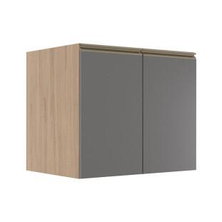 Módulo Balcão 80cm 2 Portas 100% MDF Cozinha Modulada Gold Robel Hanover/Cinza