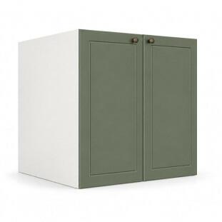 Módulo Balcão 80x68x56cm 2 Portas 100% MDF Cozinha Provence Robel Branco/Salvia Matte